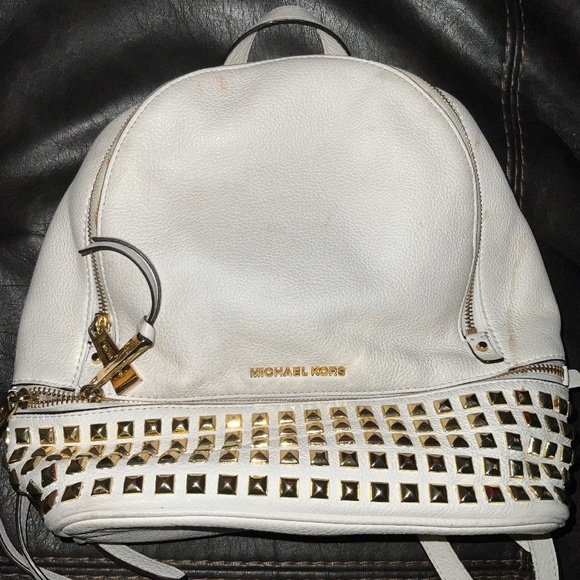 Michael Kors Rhea Medium Studded White Backpack MICHAEL Michael Kors | Bags | Michael Michael Kors Rhea  main image 4